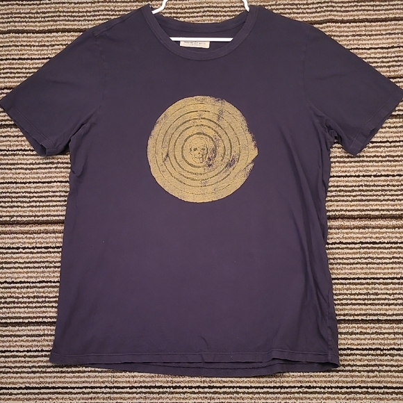 IMOGENE AND WILLIE Black Gold Skull Pattern Cotton XXL Mens Short Sleeve T Shirt - Picture 1 of 10